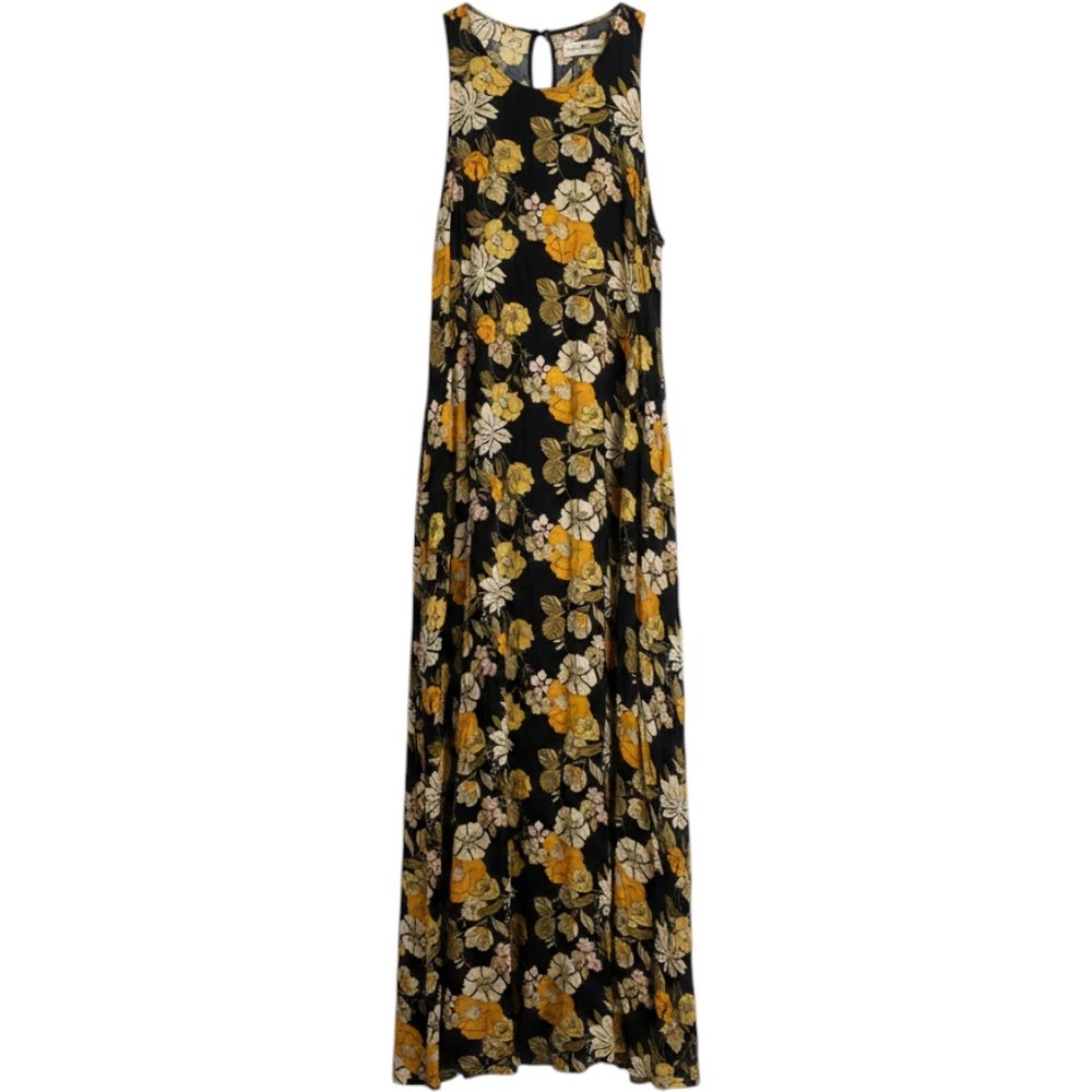Natural Life Floral Maxi Dress Womens XS/S Boho Cottagecore Flowy Pockets